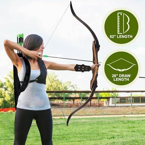 Samick Sage Takedown Recurve Bow and Arrow Set - 62 Inch Complete Ready-to-Use Longbow Archery Set - Includes 6 Arrows, Quiver, Bowstring & Stringer Tool, Arm & Finger Guard for Adults & Older Teens : Sports & Outdoors - Image 10