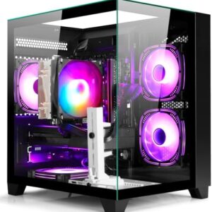 LXZ Prebuilt Gaming PC Ryzen 7 8700F, GeForce RTX 5060 (8GB), 32GB DDR5 RAM, 1TB NVMe 3.0 SSD – Desktop Computer, Tower PC for VR 4K Gamers & Creators  Electronics - Size : R7 8700F + RTX5060