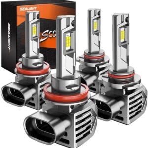SEALIGHT S7S 𝐇𝟏𝟏/𝐇𝟖/𝐇𝟗 9005/HB3 Light, 120000LM Brightest Bulbs, 6500K White, Easy Installation,10 Years Lifespan, Plug-N-Play, 4 Pack : Automotive