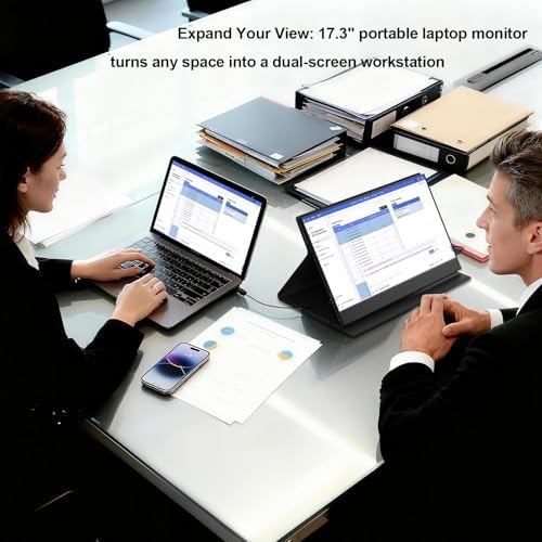 StarXnDa 17.3''Portable Laptop Monitor,2.5K (2560 * 1440p) 144hz IPS HDR Gaming,HDMI USB-C Ports Magnetic Case & VESA Portable Monitor for Laptop PC Mac Switch PS5 Xbox : Electronics - Image 11