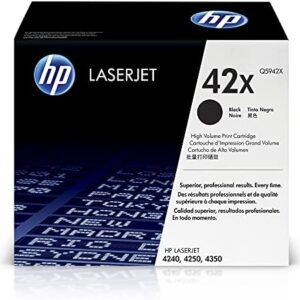 HP Original 42X Black High-Yield Toner Cartridge | Works LaserJet 4240, 4250, 4350 Series | Q5942X : Office Products