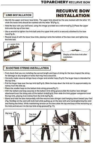 60'' Archery Recurve Bow Takedown Bow Hunting Bow and Arrow Set Adult Target Practice Competition Survival Longbow Right Hand 30-50lbs with 6pcs Fiberglass Arrows (40lbs) : Sports & Outdoors - Image 16