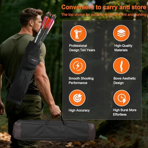 TOPARCHERY 60" Recurve Bow Set, Improved Takedown Recurve Bow and Arrow Set for Adults and Beginners Enthusiasts - Practice Bow Kit Left/Right Hand-40LB Right Hand : Sports & Outdoors - Image 5