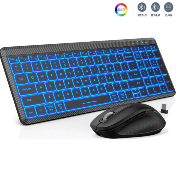 Wireless Bluetooth Dual-mode Charging Keyboard And Mouse Combination Suit Mute Ergonomic - Image 8