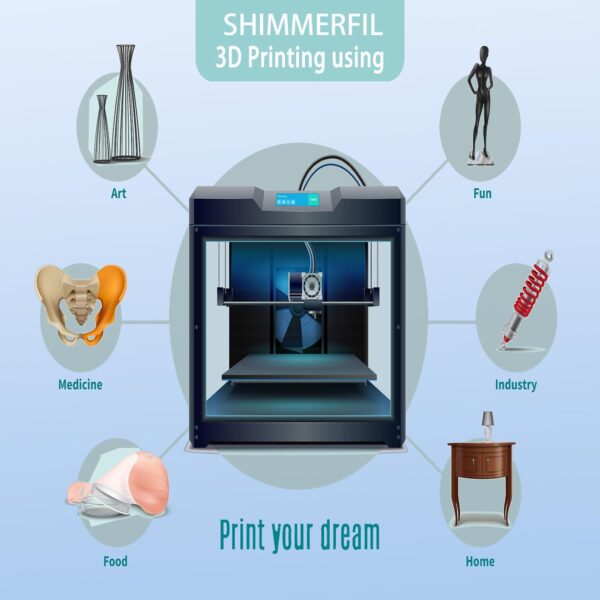 SHIMMERFIL 3D Printer Filament, High Speed Pla Filament, Dimensional Accuracy +/- 0.03 Mm, Pla, Pla 1 Kg (2.2 Lbs) Per Roll, Fit Most FDM 3D Printers (Purple) : Industrial & Scientific - Image 5