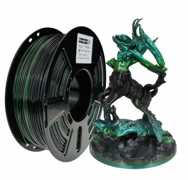 Stronghero3D PLA 3D Printer Filament 1.75mm,Sparkling Glitter Chameleon,Color Change with Angel,Galaxy starly,Green Black Filament,1kg(2.2lbs) Accuracy +/-0.05mm for ender3 Cr10 Sovol : Industrial & Scientific - Image 2