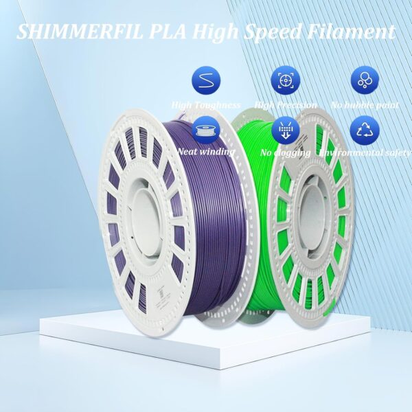 SHIMMERFIL 3D Printer Filament, High Speed Pla Filament, Dimensional Accuracy +/- 0.03 Mm, Pla, Pla 1 Kg (2.2 Lbs) Per Roll, Fit Most FDM 3D Printers (Purple) : Industrial & Scientific - Image 8
