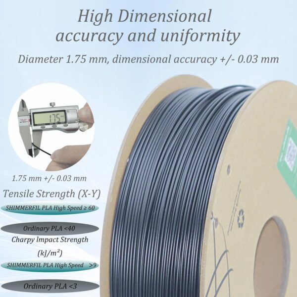 SHIMMERFIL 3D Printer Filament, High Speed Pla Filament, Dimensional Accuracy +/- 0.03 Mm, Pla, Pla 1 Kg (2.2 Lbs) Per Roll, Fit Most FDM 3D Printers (Purple) : Industrial & Scientific - Image 3
