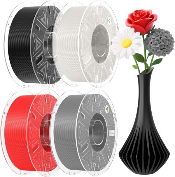 Creality Hyper PLA RFID Filament, 1KGx4 3D Printer Filament 1.75mm with RFID Tags for CFS-Creality Filament System Auto Identification, 30-600mm/s High-Speed Printing Material(White+Black+Red+Gray) : Industrial & Scientific - Image 8