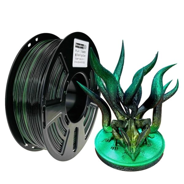 Stronghero3D PLA 3D Printer Filament 1.75mm,Sparkling Glitter Chameleon,Color Change with Angel,Galaxy starly,Green Black Filament,1kg(2.2lbs) Accuracy +/-0.05mm for ender3 Cr10 Sovol : Industrial & Scientific - Image 7