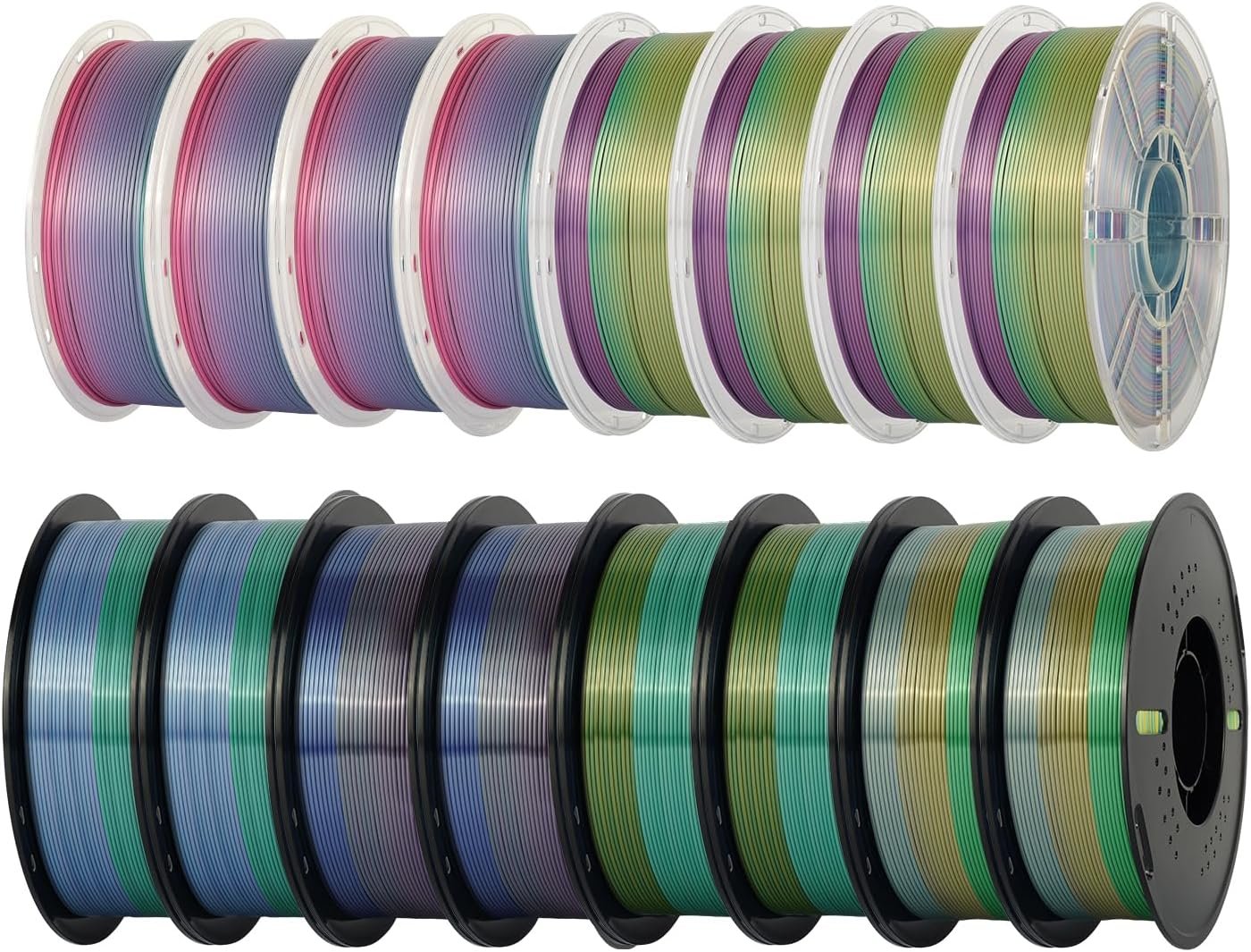 Kingroon Rainbow PLA 3D Printer Filament, 1.75mm, 16kg Bundle, Color Changing, ±0.03mm Accuracy, 16 Spools : Industrial & Scientific