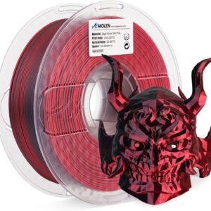 AMOLEN Silk PLA 3D Printer Filament, Silk Dual Color Red Black PLA Filament 1.75mm, Shiny Coextrusion PLA Filament, Color Change 3D Printing Filament 1KG/2.2lb : Industrial & Scientific
