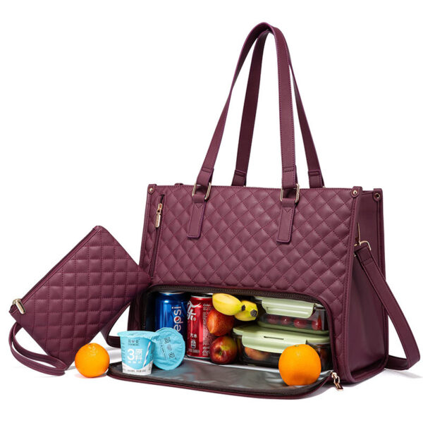 Convenient Commute New Lunch Bag Women's Insulated Lunch Box Women's Leak-proof Large Purse Diagonal Computer Storage - Image 7