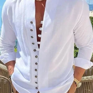 Men's Full Size Button Front Long Sleeve Shirt Plus Size
