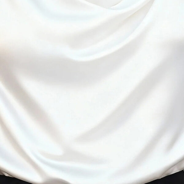 Women's Solid Color Cowl Neck Ruched Blouse, Elegant Short Sleeve Shiny Office Shirt, Wrinkle-Resistant For Wedding & Formal Occasions - Image 2