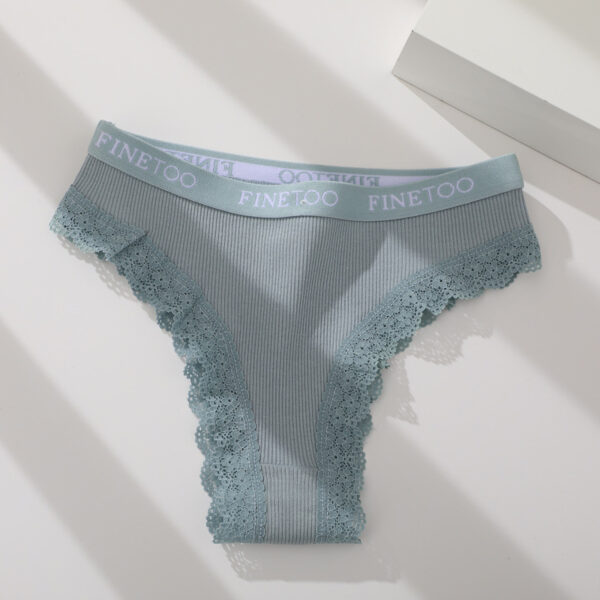 Fashionable Ladies Briefs High Slit Lace Panties Cotton - Image 8