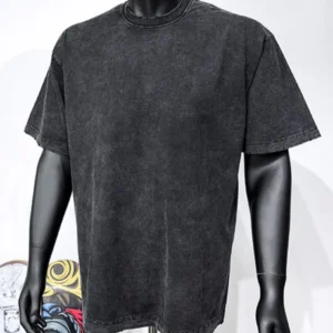 Men's Full Size Round Neck Washed T-Shirt Plus Size