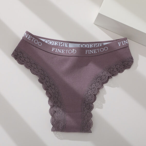 Fashionable Ladies Briefs High Slit Lace Panties Cotton - Image 9