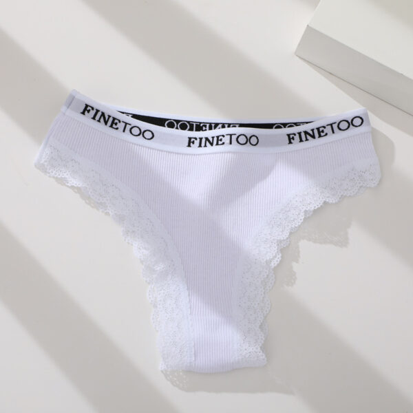 Fashionable Ladies Briefs High Slit Lace Panties Cotton - Image 7