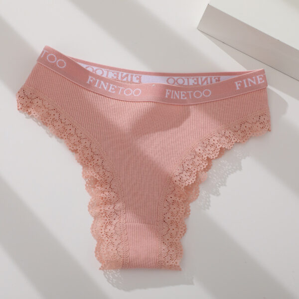 Fashionable Ladies Briefs High Slit Lace Panties Cotton - Image 10