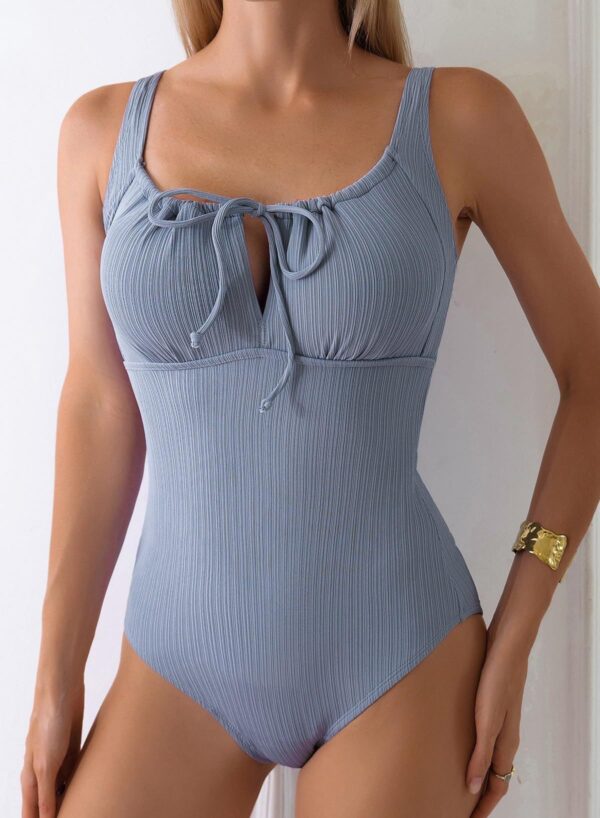 Womens Solid-Color Slimming Figure-Flattering Swimsuit - Image 3