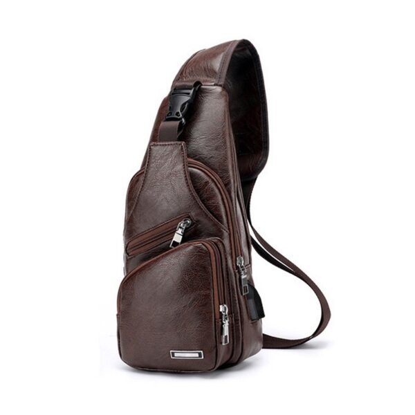 Men USB Charging Bag Men Chest Bag For Custom PU PVC Shoulder Bag Diagonal Package Messenger Travel Bag Cross Body Bags - Image 3