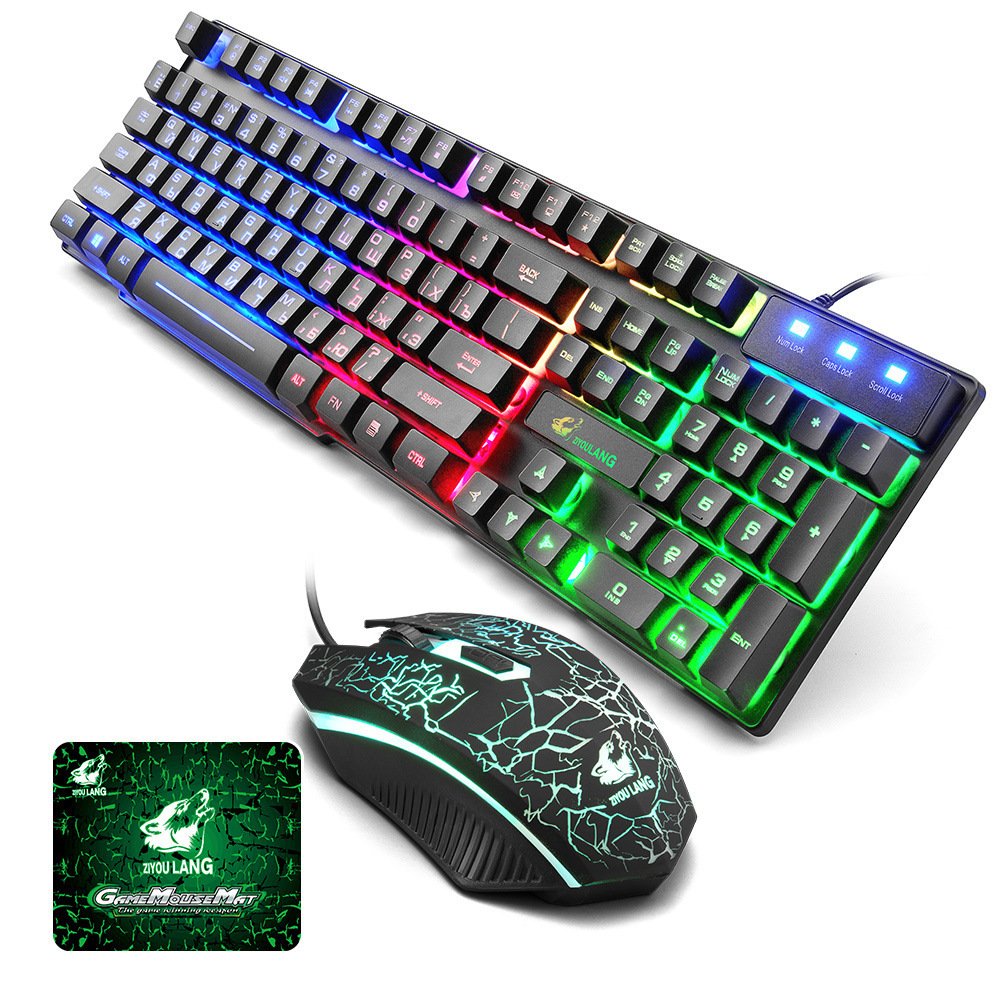 Luminous Keyboard And Mouse Set Desktop Computer Game Manipulator Feel