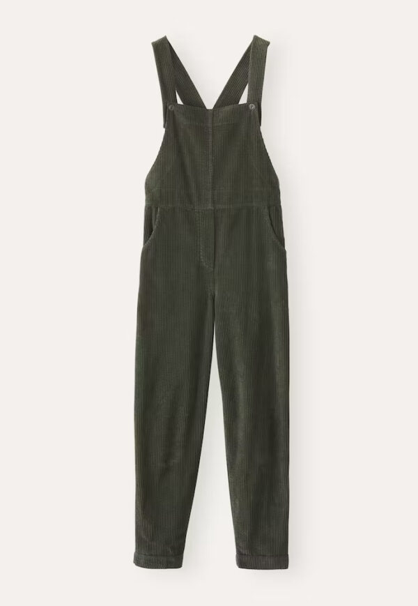 Corduroy Bib Overalls With Buttons And Pockets Fashion Casual Jumpsuit Loose Straight Pnats For Women - Image 4