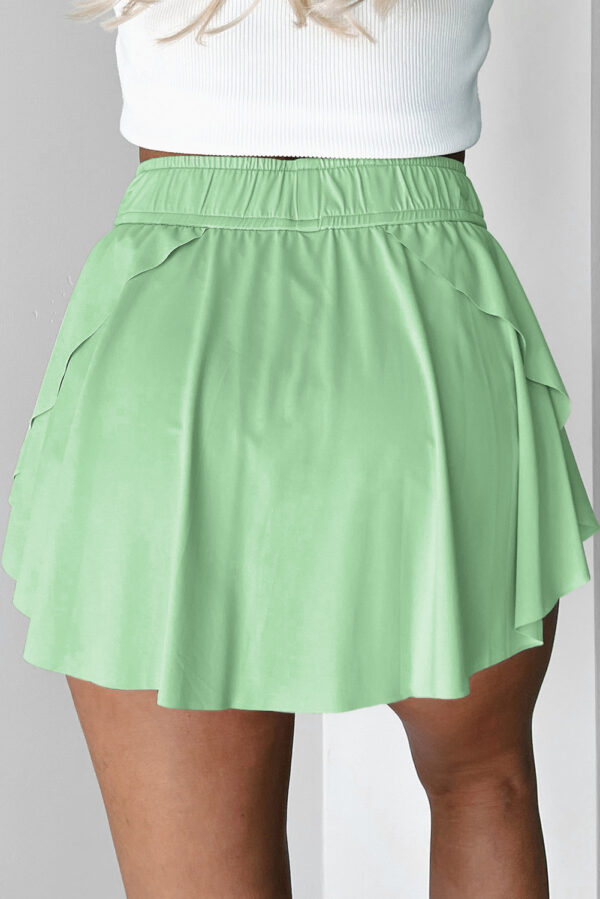 Bonbon Drawstring Elastic Waistband Lined Tennis Skorts - Image 17