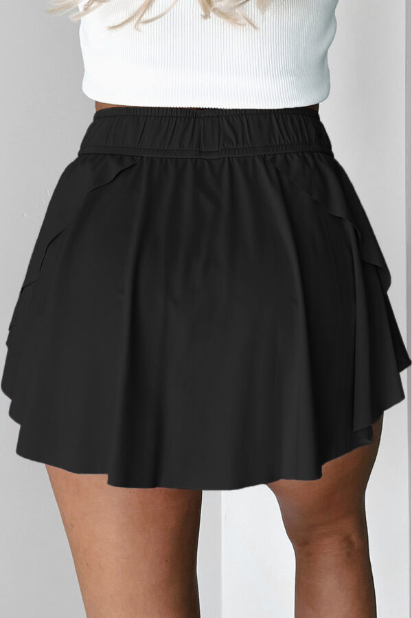 Bonbon Drawstring Elastic Waistband Lined Tennis Skorts - Image 6