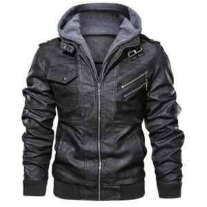 Men'S Slim Fit Pu Jacket