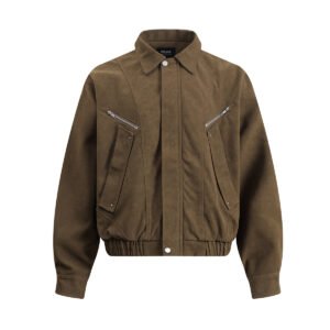 Imitation leather motorcycle style jacket