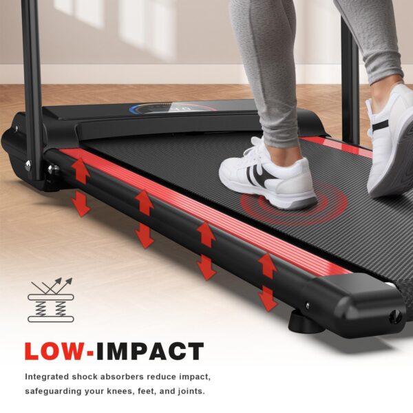 Portable Home Office Treadmill With Armrests, 265 Lbs Load Capacity, Powerful Silent Motor, 12 Programs, Remote Control - Image 5