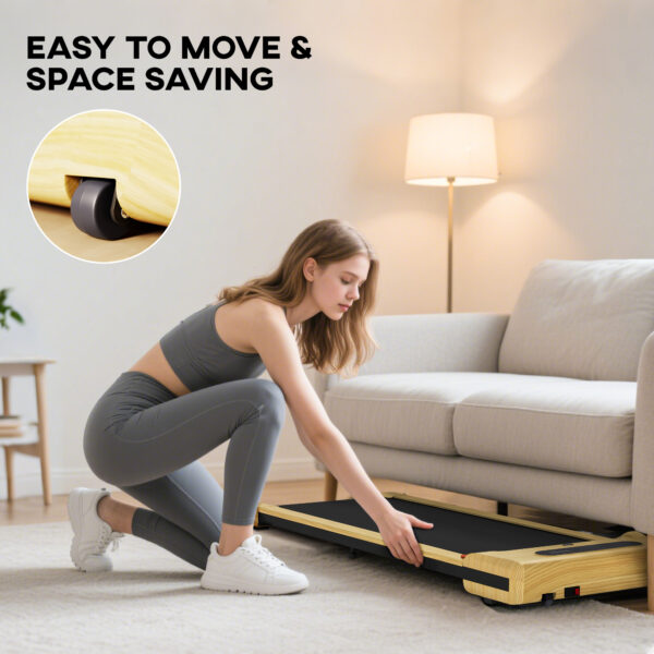 2.5HP Walking Pad, Under Desk Treadmill with Remote Control, Transport Wheels and LED Display for Home Gym Office - Image 8