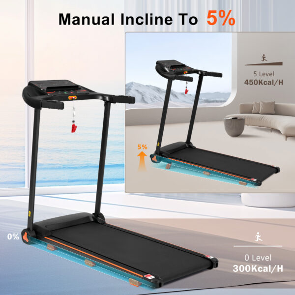 Brand New Home Treadmill, 2.5HP Silent Folding Treadmill With Heart Rate Sensor, Weighing 300 Pounds, Banned Platform Temu - Image 4