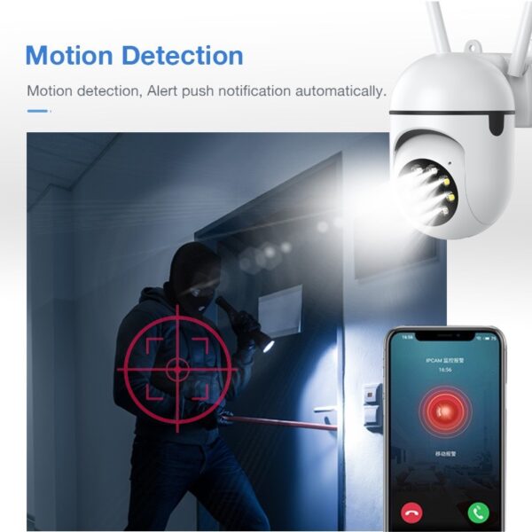 1080P Outdoor Wired WiFi PTZ Security Camera, 2.4G&5GWiFi, Auto Tracking, 2 Way Audio, Spot Night Vision, SD Card & Cloud Storage - Image 2