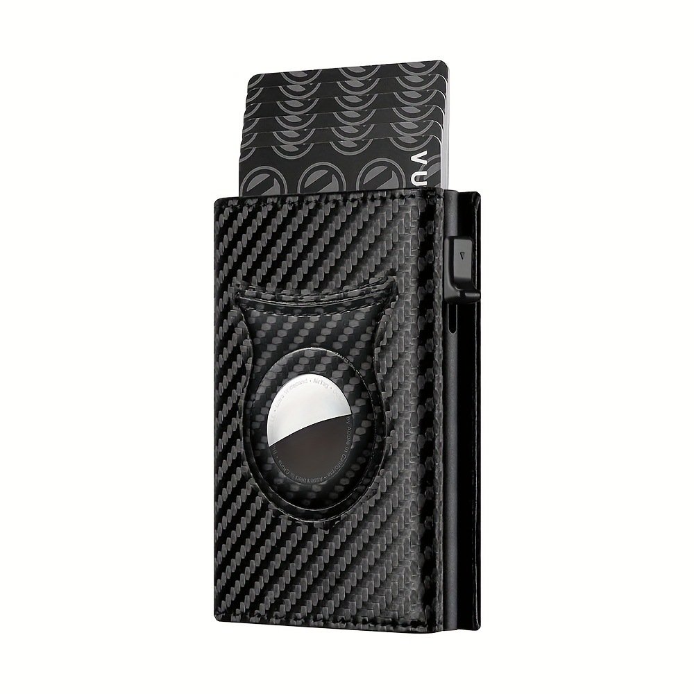 Men's Carbon Fiber Magnetic Card Clip PU Leather RFID Bank Card Bag Large Capacity Card Clip - Image 5