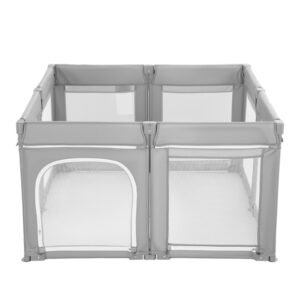 Baby Playpen, 47.2″ X 47.2″ Foldable Toddlers Playpen, Indoor/Outdoor Baby Fence Play Yard With Zippered Door & Soft Breathable Mesh, No-Gap Toddlers Activity Center For 6 -24 Months Babies