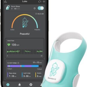 Sense-U Smart Sock Shoe Baby Monitor - Track Baby’s Heart Rate, Movement and Sleep, Infant Foot Monitor for Peace of Mind : Baby