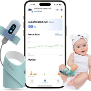Babytone Baby Sleep Sock Monitor, Tracking Heart Rate and Movement for Infant, Wearable Foot Monitor Smart Sock with Bluetooth and APP, for 0-36 Months Newborn : Baby