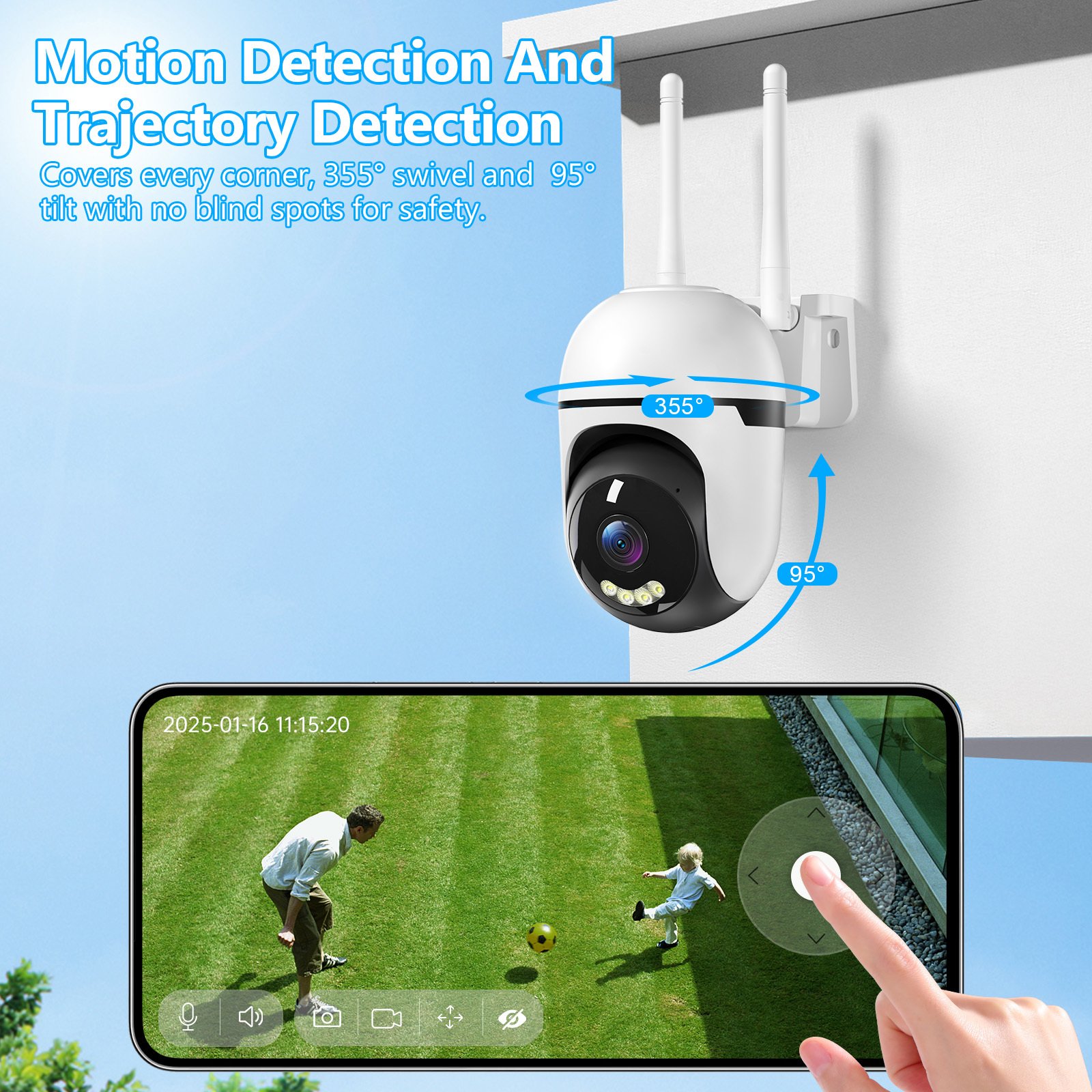 3MP PTZ Wireless Indoor Outdoor Mini Camera CCTV Network Security System Wifi Camera - Image 4