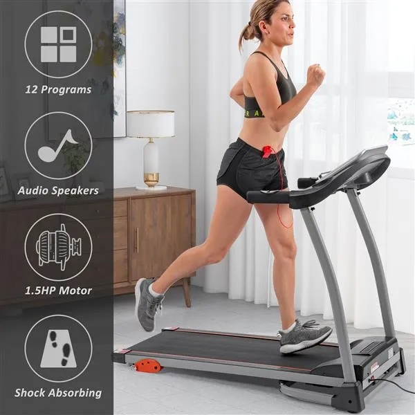 Easy Folding Treadmill For Home Use, 2.5HP Electric Running, Jogging & Walking Machine With Device Holder & Pulse Sensor, 3-Level Incline Adjustable Compact Foldable - Image 5