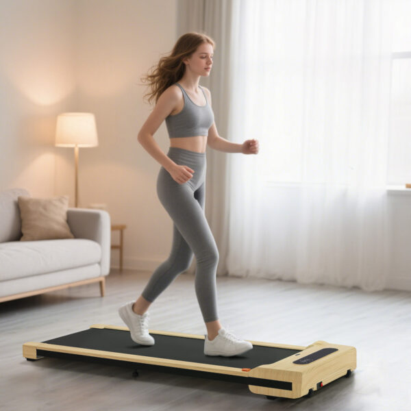 2.5HP Walking Pad, Under Desk Treadmill with Remote Control, Transport Wheels and LED Display for Home Gym Office - Image 4