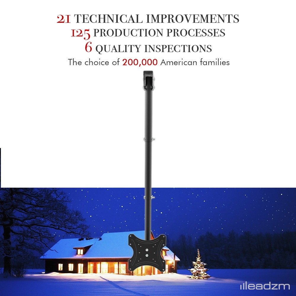 TV Ceiling Bracket, Length Adjustable 360 Degree Rotation, Up And Down 5-15 Degrees, Load Capacity 25kg - Image 6