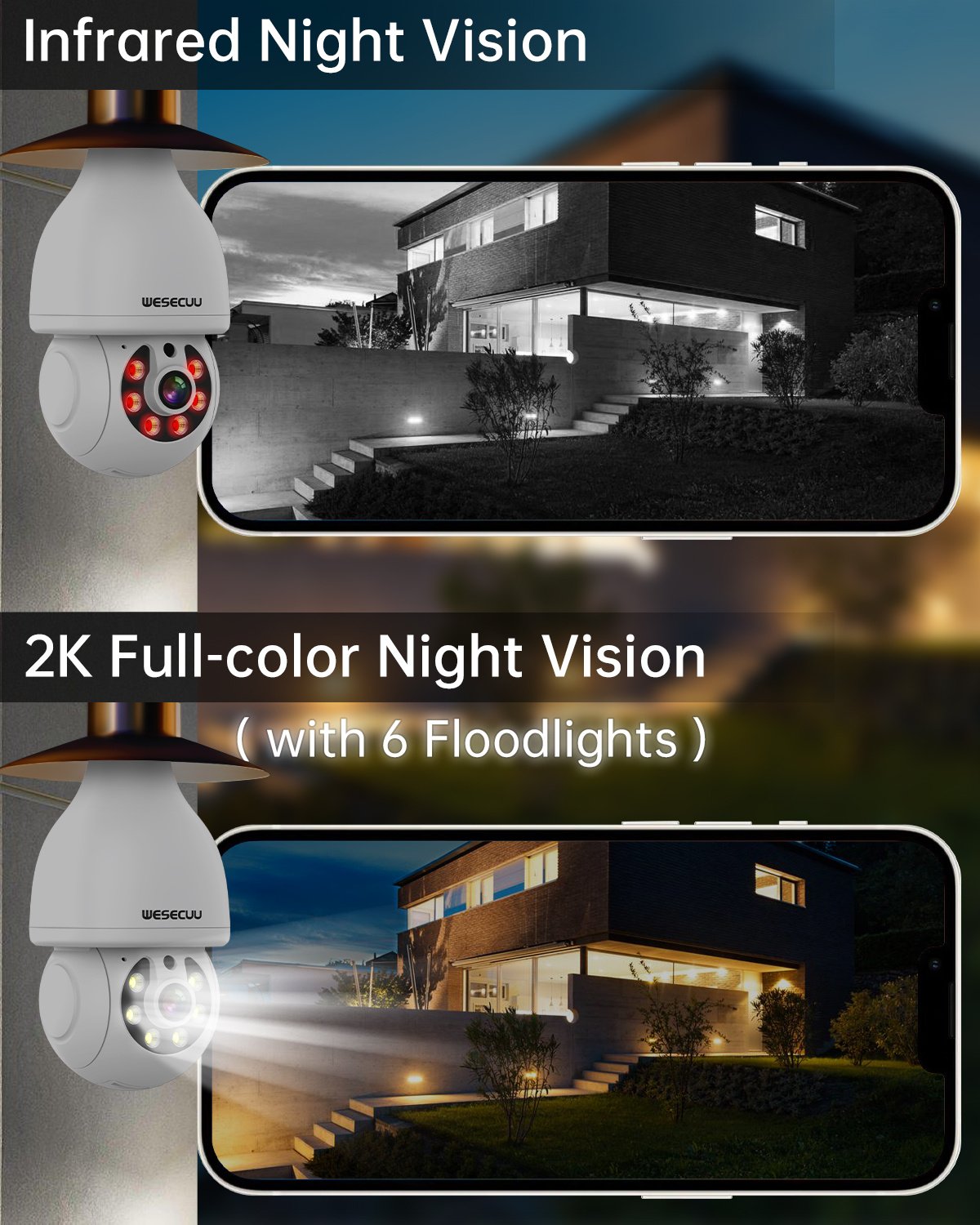 1080p Ptz E27 Socket Bulb Camera 360 Degree Cmos Sensor Network Camera Cctv Security Light Bulb Camera - Image 2
