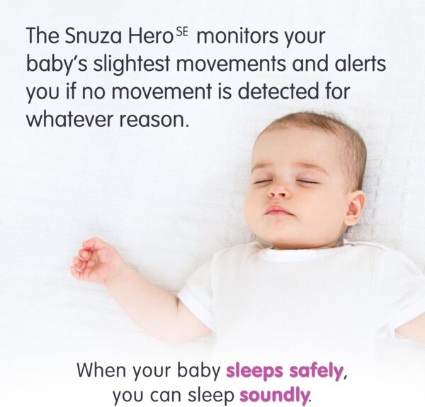 Snuza Hero Baby Movement Monitor with Patented Sensor Technology for Reliable Movement Monitoring and Alerts. No WiFi, Cords, or Sensor Pads, Portable and Easy to Set Up and Use. : Baby - Image 3