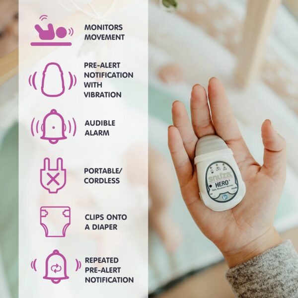 Snuza Hero Baby Movement Monitor with Patented Sensor Technology for Reliable Movement Monitoring and Alerts. No WiFi, Cords, or Sensor Pads, Portable and Easy to Set Up and Use. : Baby - Image 11