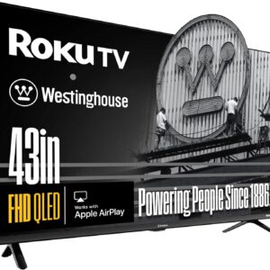 Westinghouse Roku TV - 43 Inch Smart TV, FHD QLED Television w/Dolby Digital+, Wi-Fi & Mobile App Connectivity, Flat Screen, Bluetooth, Compatible w/Apple AirPlay, Alexa, & Google Assistant : Electronics| RetailXcess