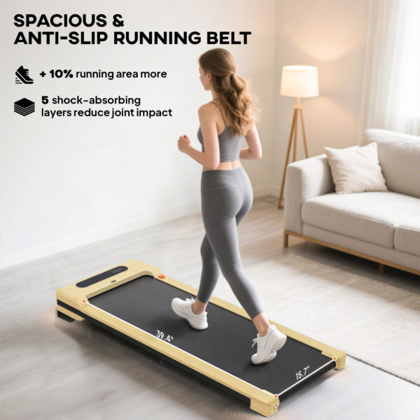 2.5HP Walking Pad, Under Desk Treadmill with Remote Control, Transport Wheels and LED Display for Home Gym Office - Image 3