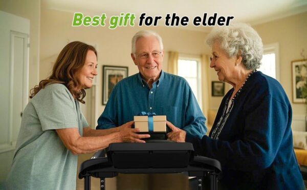 Elderly Rehabilitation Composite Shock-absorbing Treadmill With Extended Handrails And Enlarged Running Platform, Suitable For The Elderly, Load-bearing 300 Pounds, Safety Key, Easy-to-move Wheels - Image 9